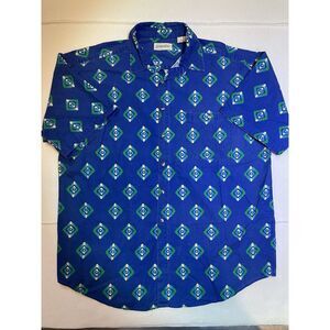 Vintage St. Johns Bay shirt short‎ sleeve button up men's Size XL Retro USA